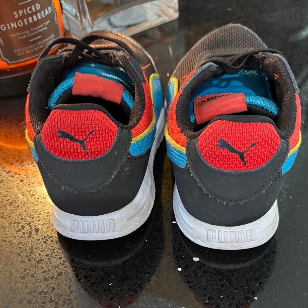 Puma Kids' Sneakers in Black with Blue and Red Accents - Picture 5 of 6